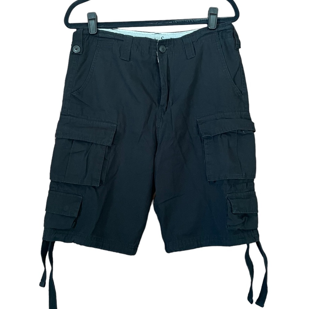 Surplus Germany Cargo Shorts Black Cotton